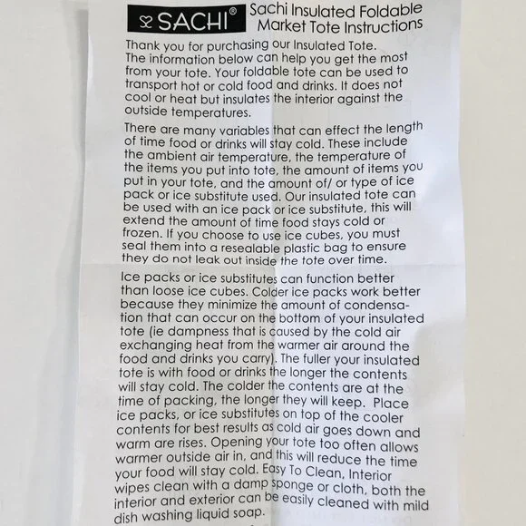 NWOT SACHI Insulated Foldable Market Tote Bag with Pouch Zip Green Paisley - Picture 15 of 16